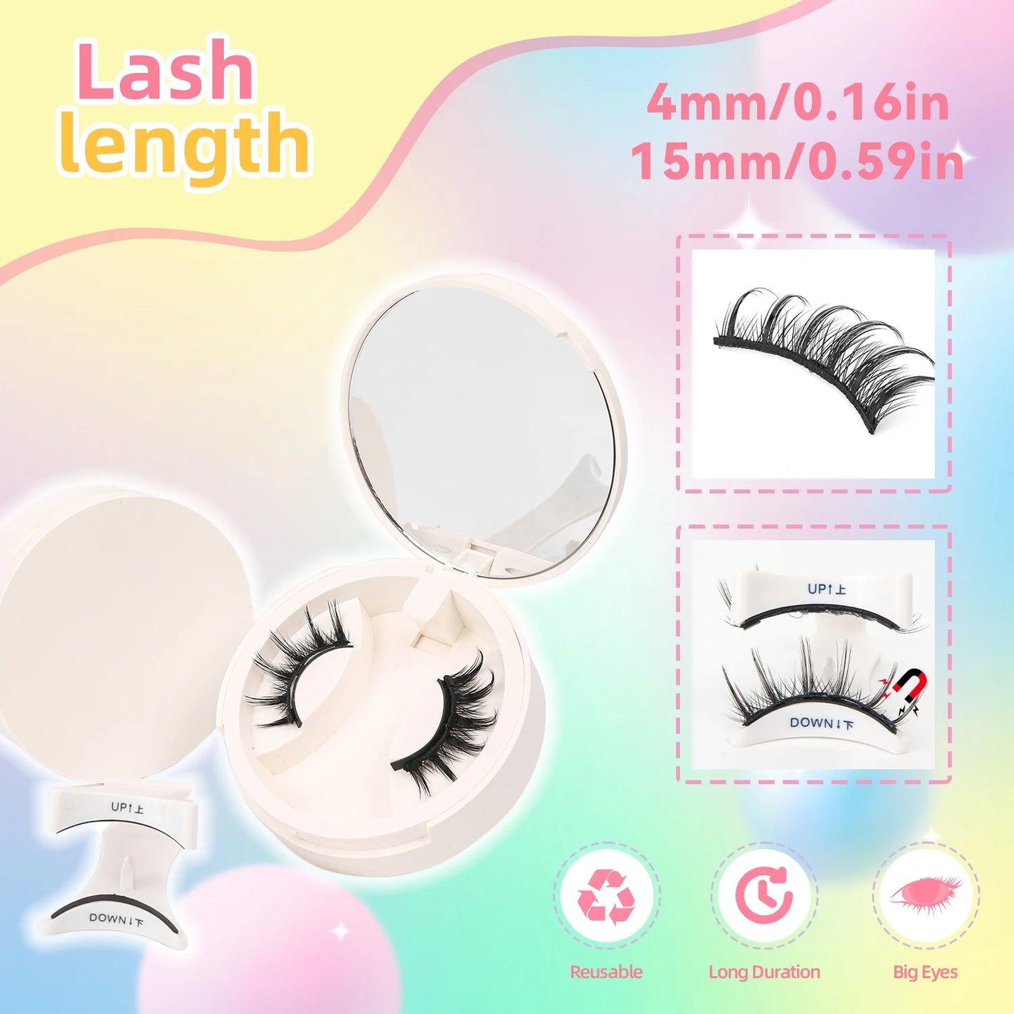 Magnetic Eyelashes with Applicator – Natural, Reusable, No Glue