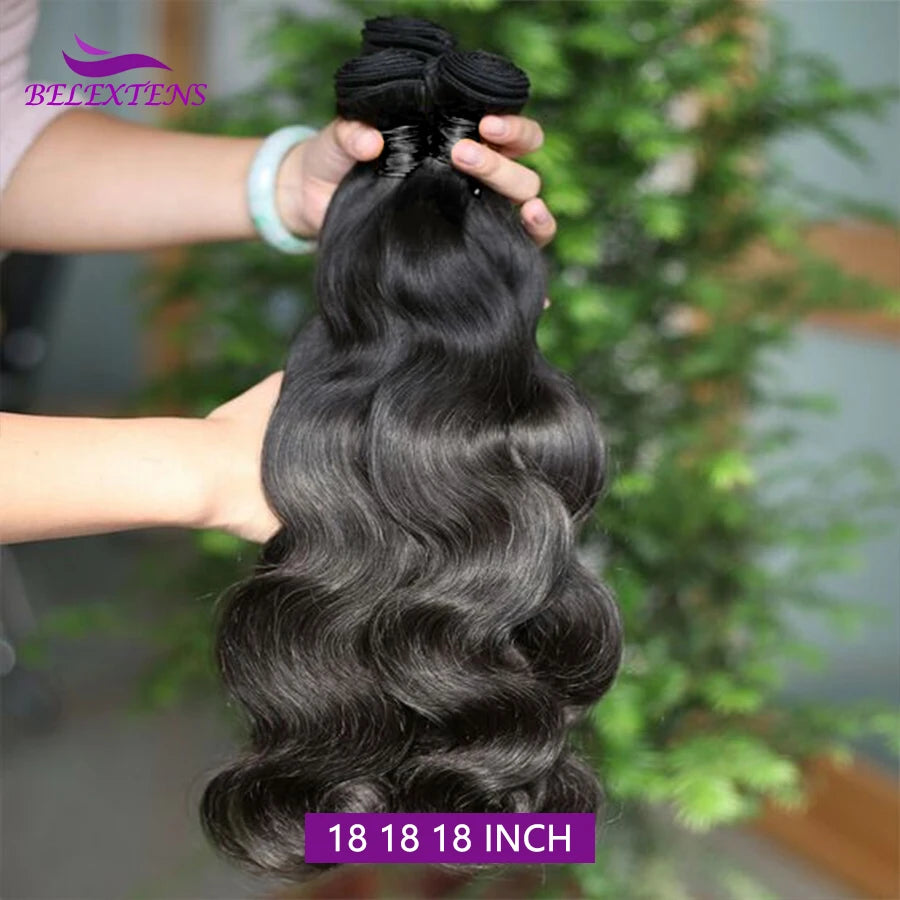 100% Human Hair Bundles 12A Brazilian Body Wave – Weave Extensions 12–32 Inch