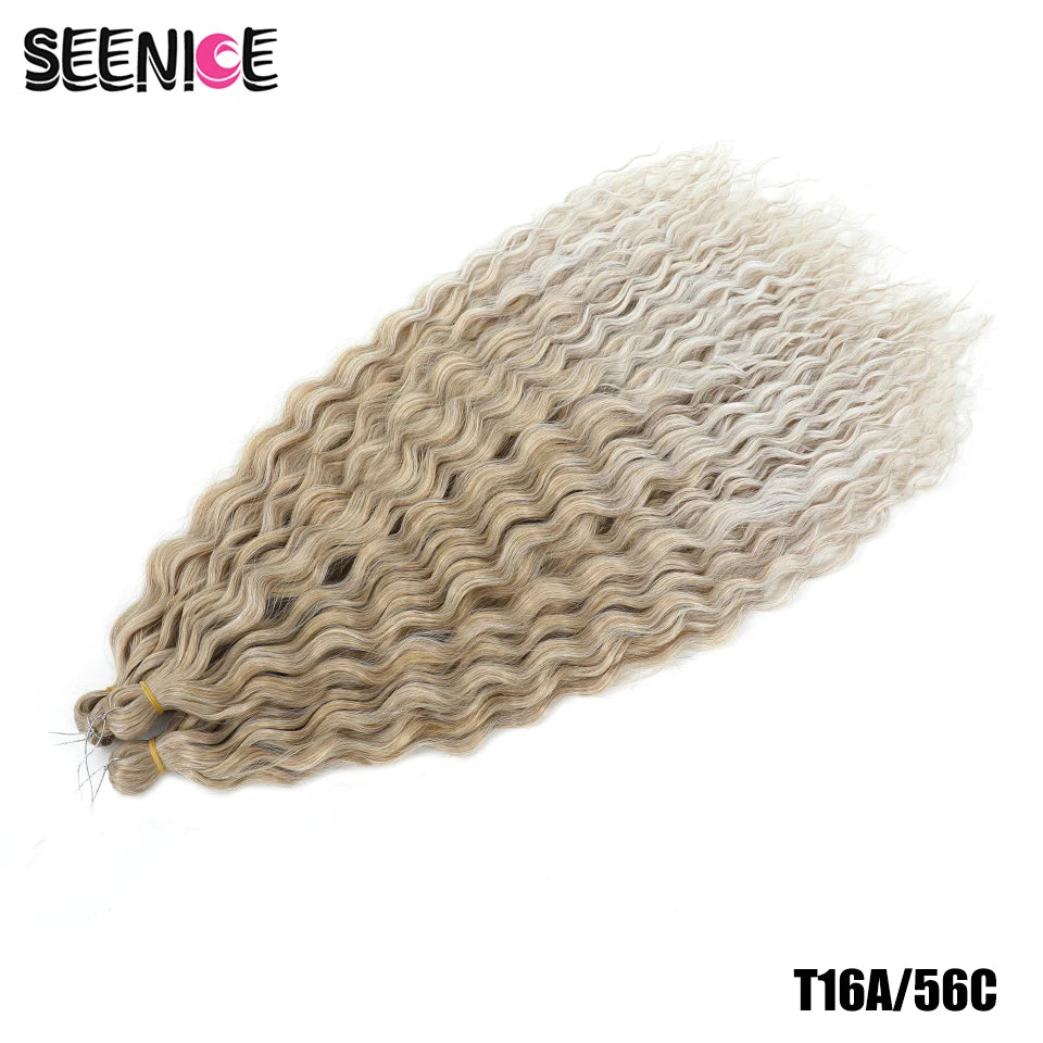 Ariel Curl Synthetic Crochet Hair 22 Inch – Water Wave Deep Curl Twist Braiding Hair Extension, Ombre Blonde Pink