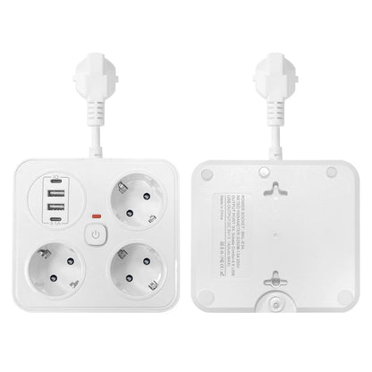 3 AC Outlets | Extension Power Strip | EU Plug | USB Charger | Wall Socket | Home Appliance | Electric Socket