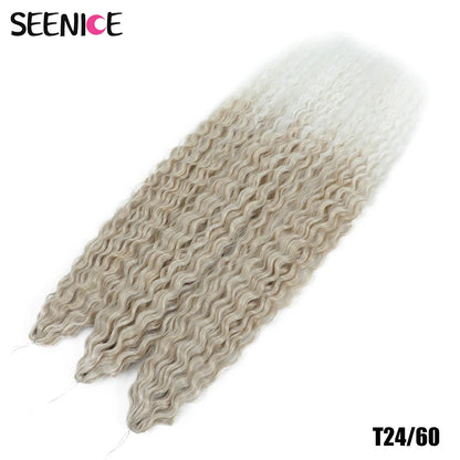 Ariel Curl Synthetic Crochet Hair 22 Inch – Water Wave Deep Curl Twist Braiding Hair Extension, Ombre Blonde Pink