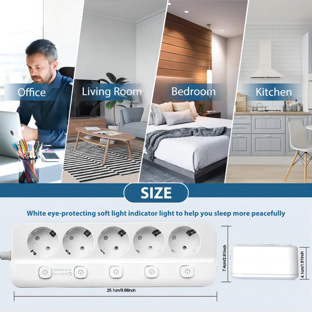Power Strip | EU Plug | AC Outlets | Multitap Socket | Extension Cord | Electrical | With USB Type C PD Fast Charging | Network Filter Adapter