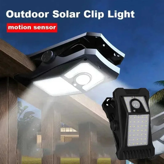 LED Solar Garden Lights Outdoor Solar Clip Light Waterproof Motion Sensor Camping Lamp Fence Street Landscape Wall Decoration