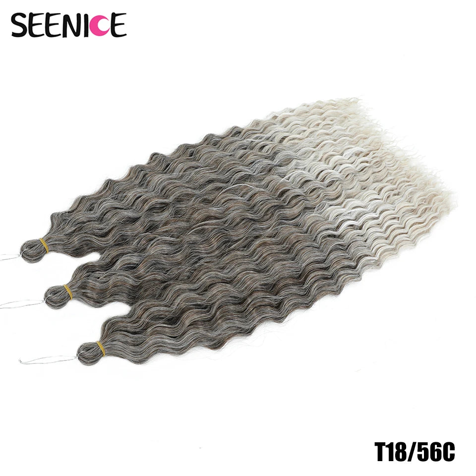 Ariel Curl Synthetic Crochet Hair 22 Inch – Water Wave Deep Curl Twist Braiding Hair Extension, Ombre Blonde Pink