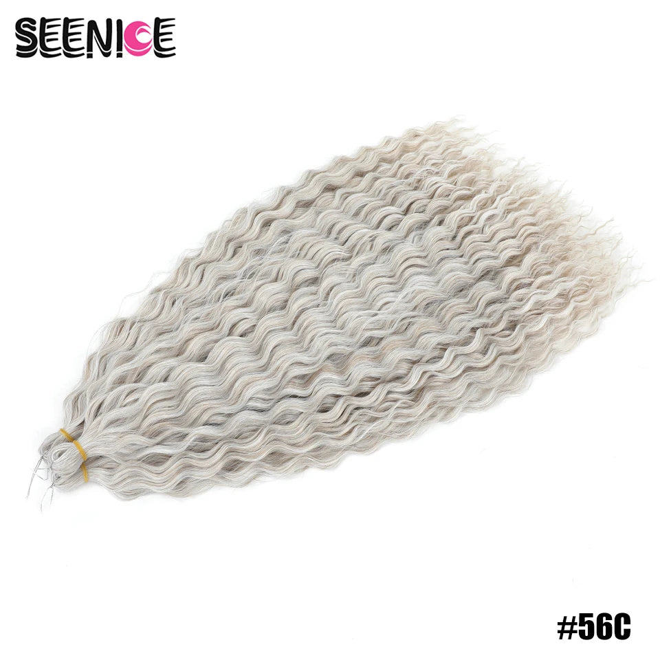 Ariel Curl Synthetic Crochet Hair 22 Inch – Water Wave Deep Curl Twist Braiding Hair Extension, Ombre Blonde Pink