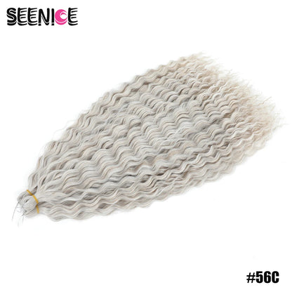 Ariel Curl Synthetic Crochet Hair 22 Inch – Water Wave Deep Curl Twist Braiding Hair Extension, Ombre Blonde Pink