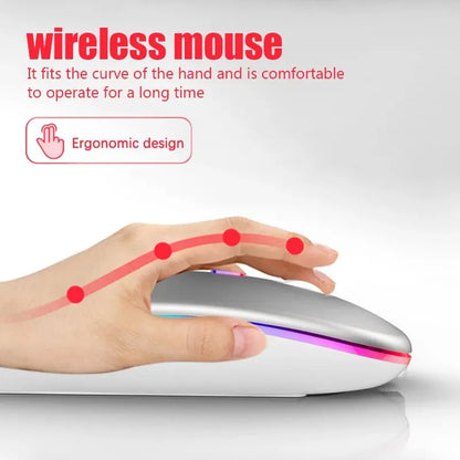 Wireless Mouse | RGB Rechargeable | Bluetooth Mice | Wireless Computer Mouse | LED Backlit | Ergonomic Gaming Mouse | for Laptop PC | 3600DPI