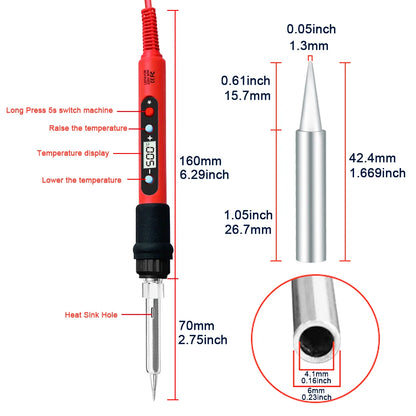 80W Soldering iron kit adjustable temperature LCD solder welding tools Ceramic heater soldering tips Tweezers soldering wire